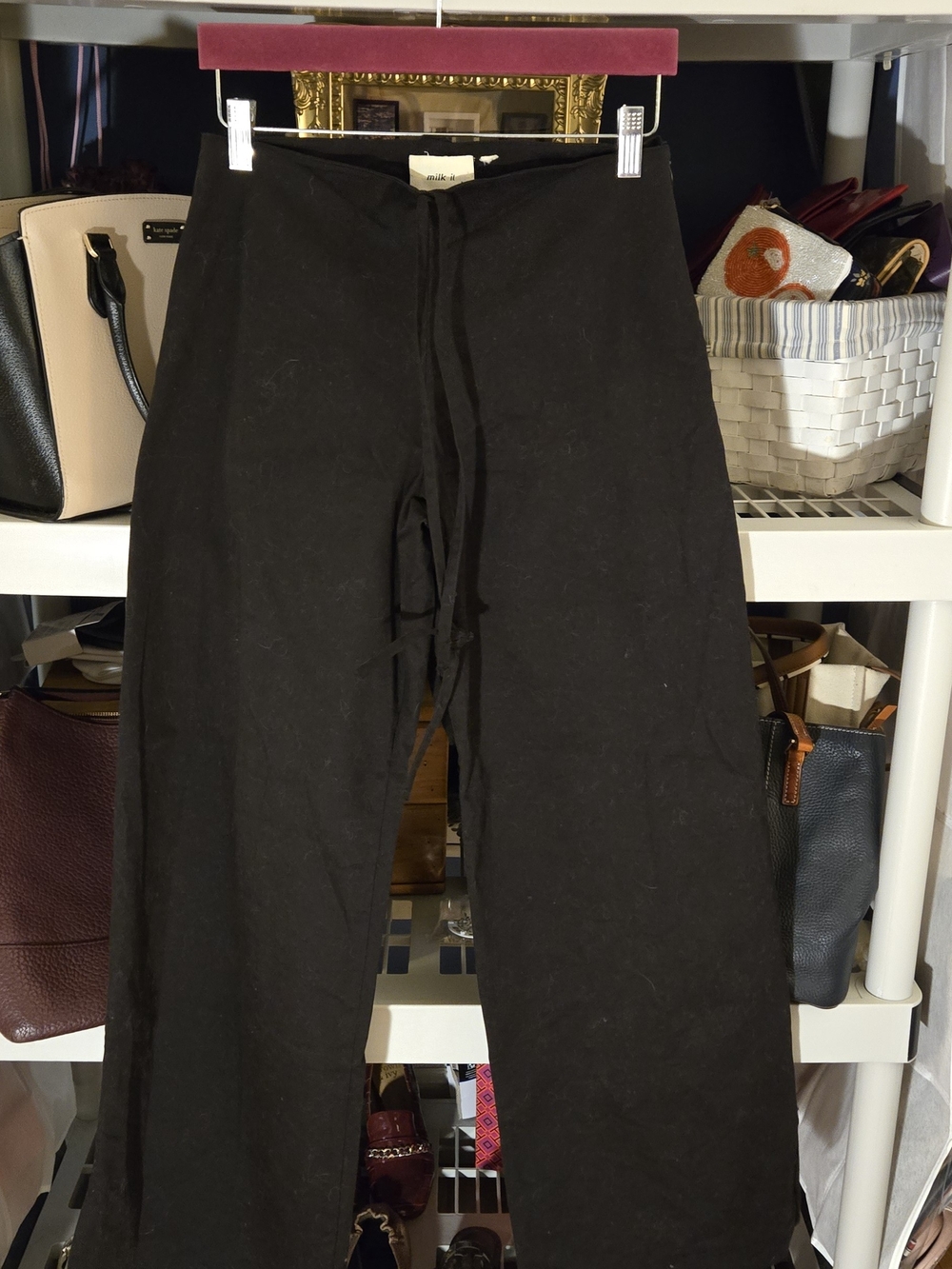 Milk it Black Wide-Leg Drawstring Pants - Women